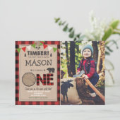 Lumberjack Birthday Invitation Woodland Birthday Kaart (Staand voorkant)