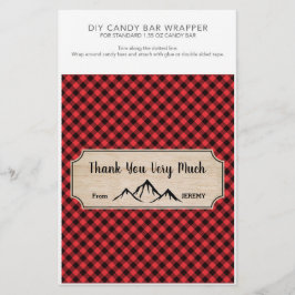 Lumberjack Birthday Party 1.55oz Snoep Bar Wrapper Flyer