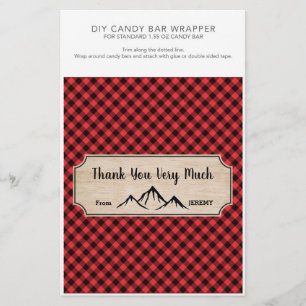 Lumberjack Birthday Party 1.55oz Snoep Bar Wrapper Flyer