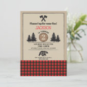 Lumberjack Birthday Party Any Age nodigt Beer hout Kaart (Staand voorkant)