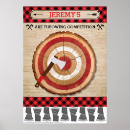 Lumberjack Birthday Party game | Pin the Tail Game Poster