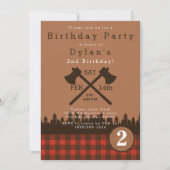 Lumberjack Birthday Party Invitation Kaart (Voorkant)