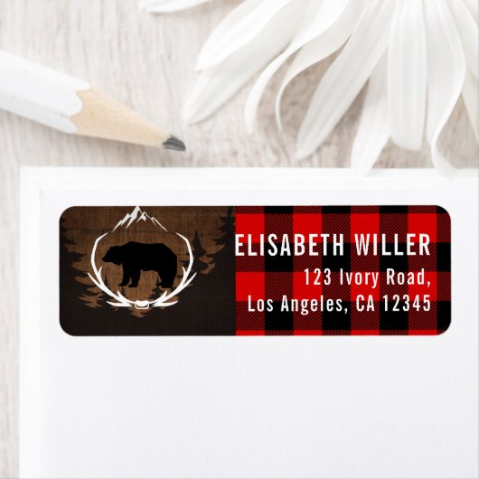 Lumberjack Birthday Return Address Etiket (Insitu)