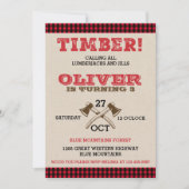 Lumberjack Birthday Uitnodiging (Voorkant)