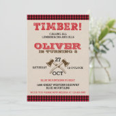Lumberjack Birthday Uitnodiging (Staand voorkant)