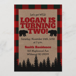Lumberjack Birthday Uitnodiging - avontuur