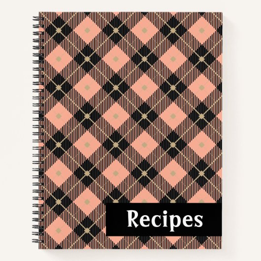 Lumberjack Black Pink Coral Pset Recipe Notitieboek (Voorkant)