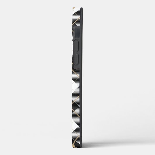 Lumberjack Black White Play Patroon Case-Mate iPhone Case (Achterkant / Links)