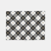 Lumberjack Black White Play Patroon Fleece Deken (Voorkant (Horizontaal))