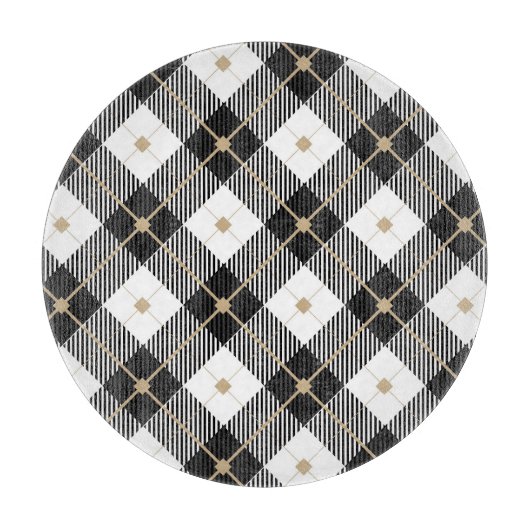 Lumberjack Black White Play Patroon Snijplank (Voorkant)