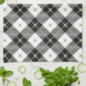 Lumberjack Black White Play Patroon Theedoek (Gevouwen)