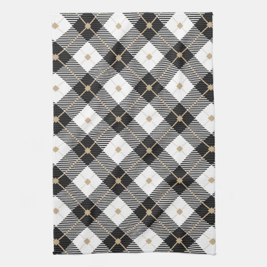 Lumberjack Black White Play Patroon Theedoek (Verticaal)