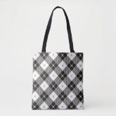 Lumberjack Black White Play Patroon Tote Bag (Voorkant)