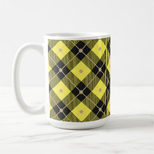 Lumberjack Black Yellow Pset Patroon Koffiemok