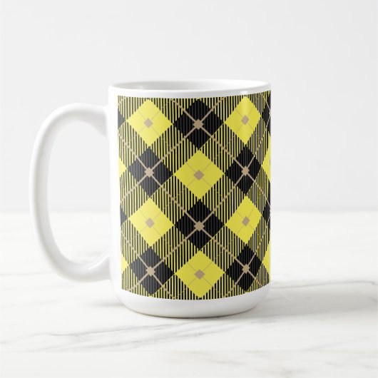 Lumberjack Black Yellow Pset Patroon Koffiemok (Links)