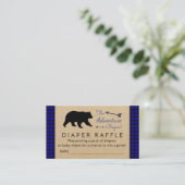 Lumberjack blauw Buffalo Plaid Luier Raffle Ticket Informatiekaartje (Staand voorkant)