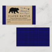 Lumberjack blauw Buffalo Plaid Luier Raffle Ticket Informatiekaartje (Voorkant / Achterkant)
