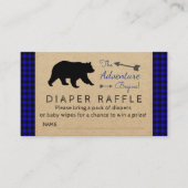 Lumberjack blauw Buffalo Plaid Luier Raffle Ticket Informatiekaartje (Voorkant)