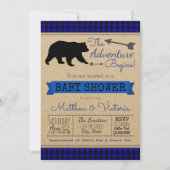 Lumberjack Blue Buffalo Plaid Boy Beer Baby shower Kaart (Voorkant)