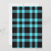 Lumberjack Blue Flannel Kraft Oh Boy Baby shower Kaart (Achterkant)