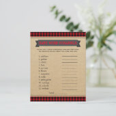 Lumberjack Boho Baby shower Games Word Scramble (Staand voorkant)