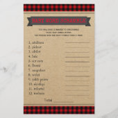 Lumberjack Boho Baby shower Games Word Scramble (Voorkant)