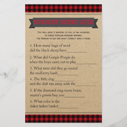 Lumberjack Boho Baby shower Games Word Scramble (Achterkant)