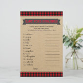 Lumberjack Boho Baby shower Games Word Scramble (Staand voorkant)