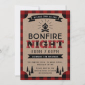 Lumberjack Bonfire Party Invitation Kaart (Voorkant)