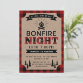 Lumberjack Bonfire Party Invitation Kaart (Staand voorkant)