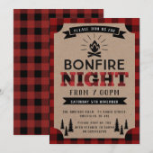 Lumberjack Bonfire Party Invitation Kaart (Voorkant / Achterkant)