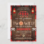 Lumberjack boy 2e verjaardag uitnodiging. kaart (Voorkant)