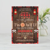 Lumberjack boy 2e verjaardag uitnodiging. kaart (Staand voorkant)