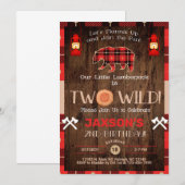 Lumberjack boy 2e verjaardag uitnodiging. kaart (Voorkant / Achterkant)