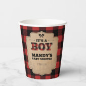 Lumberjack Boy Baby shower Buffalo Papieren Bekers (Voorkant)