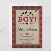 Lumberjack Boy Baby shower Uitnodiging (Voorkant)