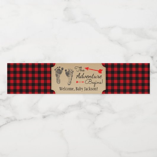 Lumberjack Boy Baby shower Waterfleslabels Waterfles Etiket (Enkel label)