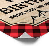Lumberjack Boy Birthday Party Welkomstteken Poster (Hoek)