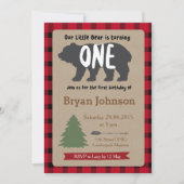 Lumberjack Boy First Birthday Invitation Kaart (Voorkant)