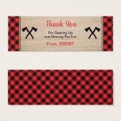 Lumberjack Boy Verjaardagsfeestje Favor Bag Label Mini Visitekaartjes (Voorkant /achterkant)