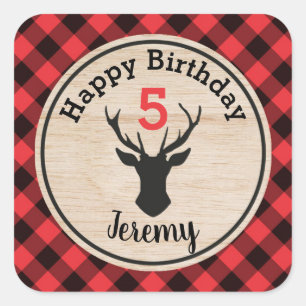 Lumberjack Boy Verjaardagsfeestje Favor Sticker
