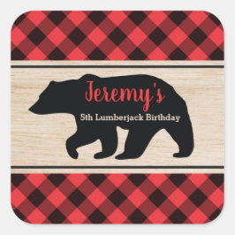 Lumberjack Boy Verjaardagsfeestje Favor Sticker