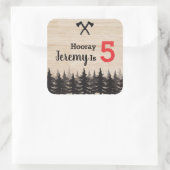 Lumberjack Boy Verjaardagsfeestje Favor Sticker (Tas)
