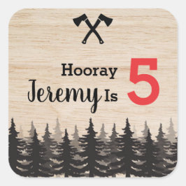 Lumberjack Boy Verjaardagsfeestje Favor Sticker