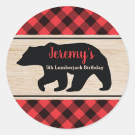 Lumberjack Boy Verjaardagsfeestje Favor Sticker