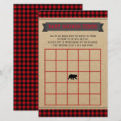 Lumberjack Boys Baby Shower Bingo Kaart (Voorkant / Achterkant)