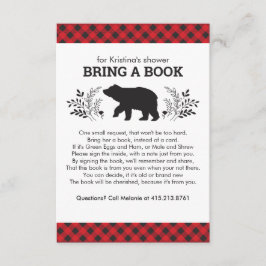 Lumberjack Breng een Boek Baby shower Behuizing Ka Informatiekaartje