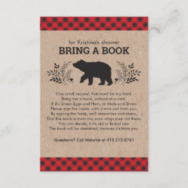 Lumberjack Breng een Boek Baby shower Behuizing Ka Informatiekaartje