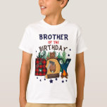 Lumberjack Brother of the Birthday Boy Woodland T-shirt<br><div class="desc">De eerste verjaardag van de baby vieren met dit speciale T-shirt,  speciaal en gepersonaliseerd design</div>