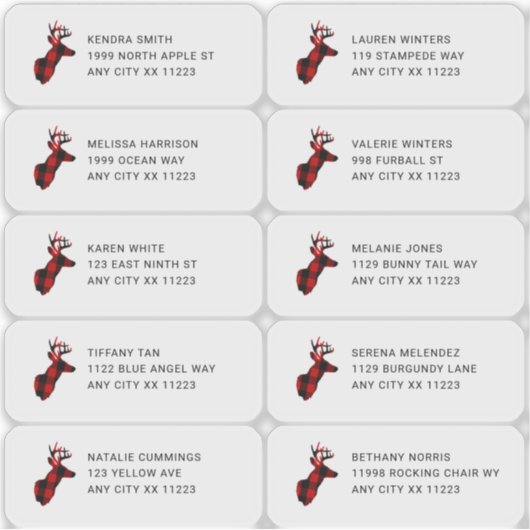 Lumberjack Buck hoofd Gast Adresetiketten Sticker (Voorkant)